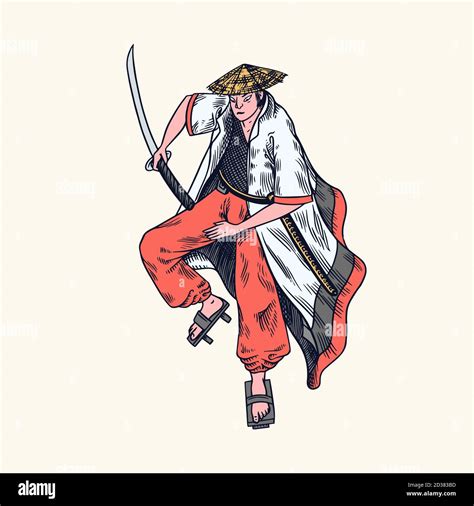 Japanese Samurai Battle Drawing