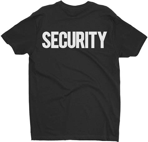 Men's Security T-Shirt (Chest & Back Print, Premium, Black/White ...