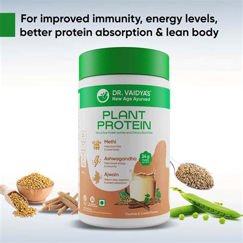 Buy DR. VAIDYA'S PLANT PROTEIN FOR CHOCOLATE FLAVOUR, 500G Online & Get ...