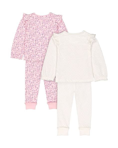 Buy Girls Full sleeves Polka dot and floral print Pyjamas - Pack of 2 ...