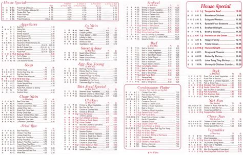 Chinese Restaurant Menu: Kowloon Chinese Restaurant Menu