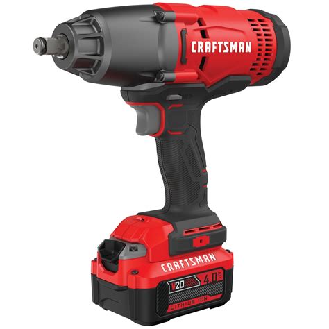 Shop CRAFTSMAN V20-Amp 20-volt Max Variable Speed 1/2-in Drive Cordless Impact Wrench & 23-Piece ...