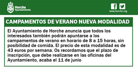 Aviso Nueva Modalidad Campamentos de Verano