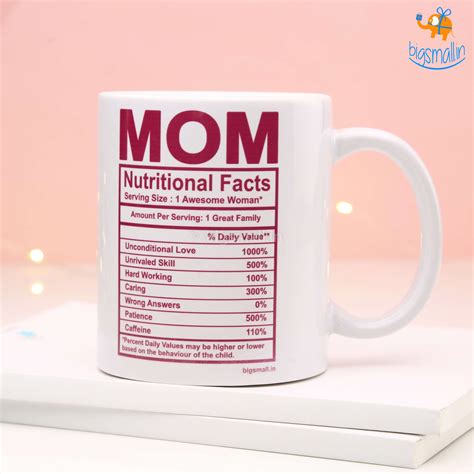Mom Nutritional Facts Mug – Bigsmall.in