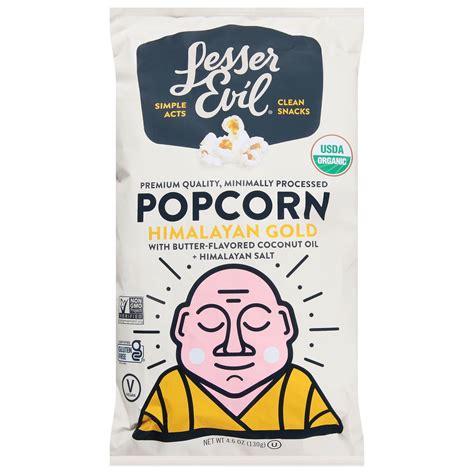 LesserEvil Popcorn, Organic, Himalayan Gold-Main