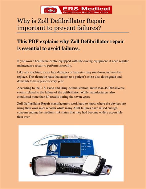 PPT - Why is Zoll Defibrillator Repair important to prevent failures ...