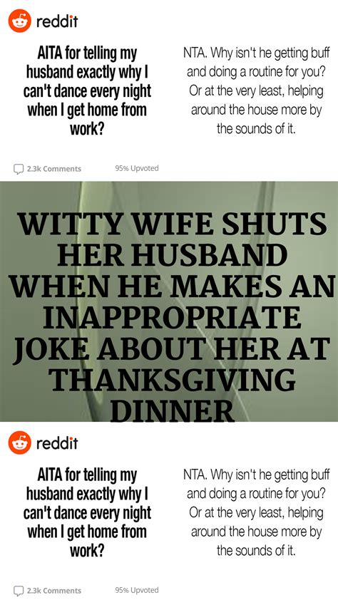 Witty wife shuts her husband when he makes an inappropriate joke about ...