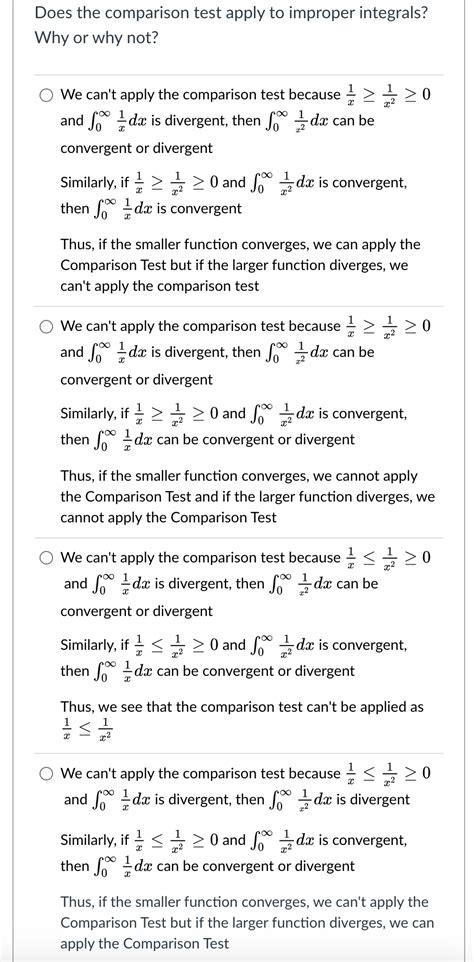 Image result for Comparison Test Improper Integrals