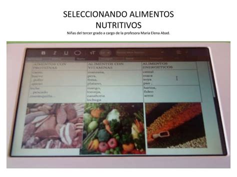 Seleccionando los alimentos adecuados