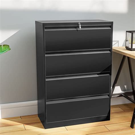 Buy YITAHOME Lateral Filing Cabinet with Lock, 4 Drawer Metal Stainless ...