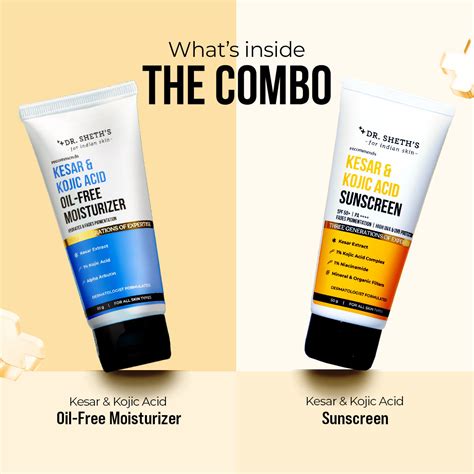 Kesar & Kojic Acid Moisturize & Protect Combo – Dr Sheth's