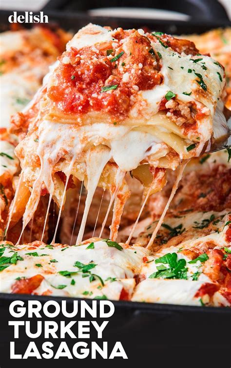 Turkey Lasagna   Recipe   Easy lasagna recipe, Ground  
