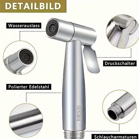 3-in-1 Stainless Steel Handheld Bidet Sprayer Kit – High-Pressure ...