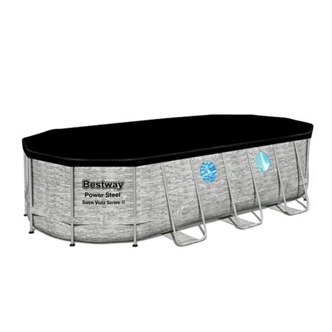 Bestway 18-ft x 9-ft x 48-in Steel wall panels Oval Above-Ground Pool ...
