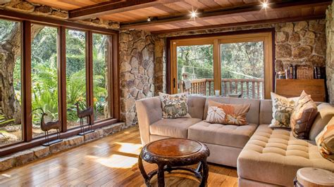 Download wallpaper design, sofa, tree, stone, Windows, pillow, table ...