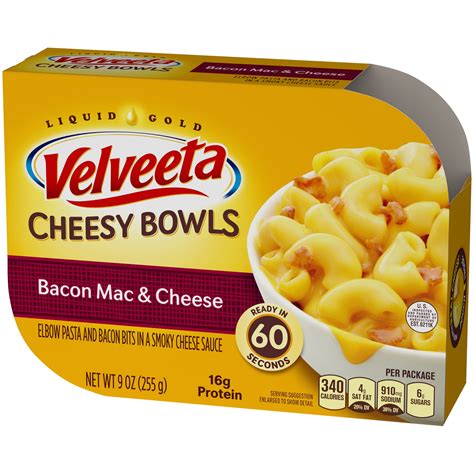 Buy Velveeta Cheesy Bowls Bacon Mac & Cheese Microwave Meal, 9 oz Tray ...