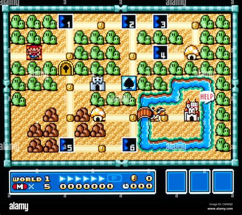 Super Mario bros video game - world 1 level map interface Stock Photo ...