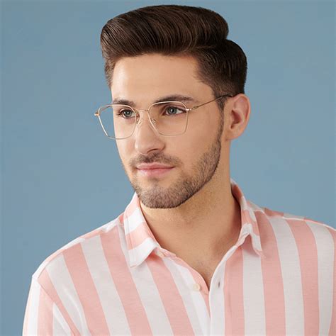 Buy Matte Gold Black Full Rim Geometric Vincent Chase SG Essentials VC ...