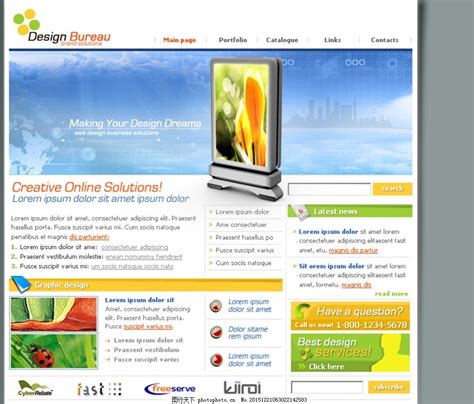 外国网站创意设计类网页模板图片_网页界面模板_界面设计-图行天下素材网