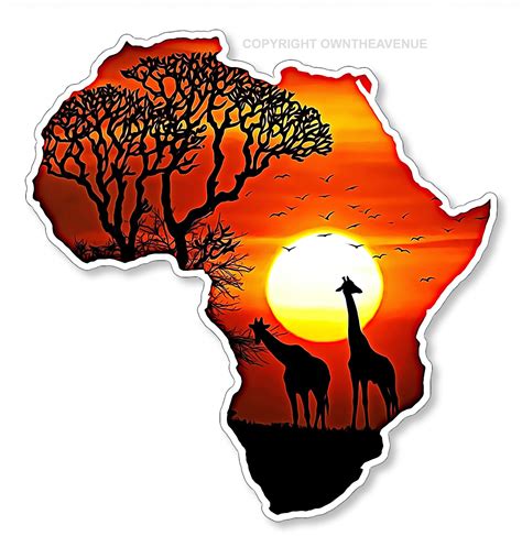 Safari Africa African Map Nature Car Truck Window Bumper Laptop Vinyl | African map, Nature ...