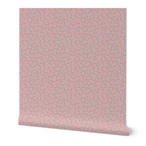 Luna Moths Pattern Pink and Green Wallpaper | Spoonflower