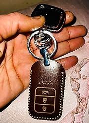 JVCV® Car Styling Soft Handmade Leather Key Cover Compatible with Honda ...