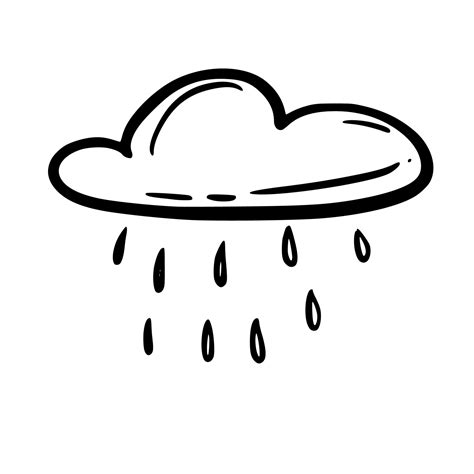 Cloud with rain. Sketch. Hand drawing. For your design. 21631535 Vector ...