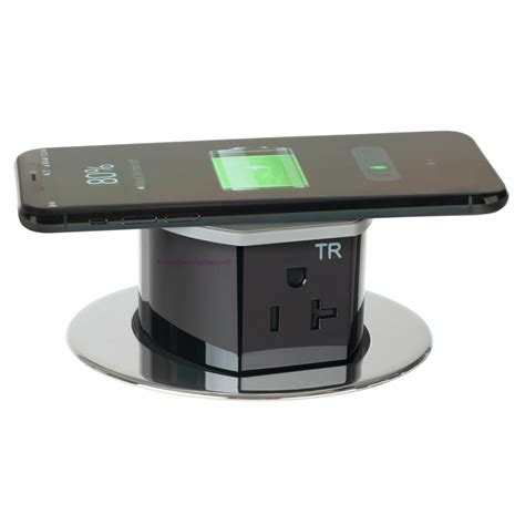 Hubbell RCT620CH Countertop Pop Up Power Outlet, USB-A/C, QI, Chrome ...