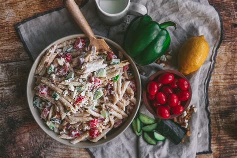 Buttermilk Lemon Pasta Salad - Lolo Home Kitchen