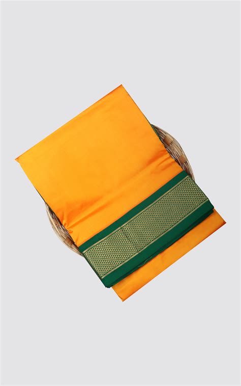 Yellow 10 Yards Silk Saree with Zari Woven Border – ARRS SILKS