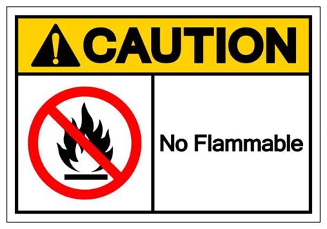 CAUTION NO FLAMMABLE SIGN | Waterproof Sticker : Amazon.in: Office Products