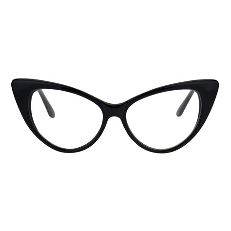 Classic Womens Gothic Clear Lens Cat Eye Glasses Black - Walmart.com