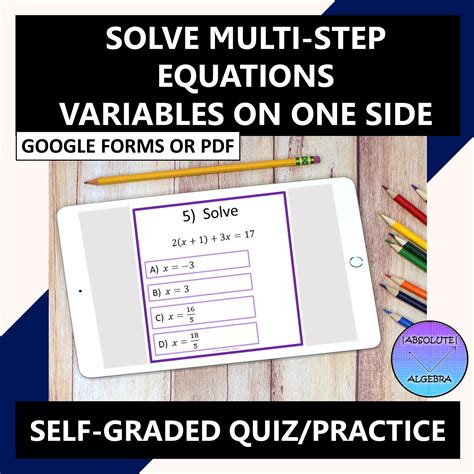 Image result for How to Solve Multi-Step Equations with Variables On One Side