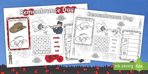 Remembrance Day Activity Mat (Kindergarten/Foundation)