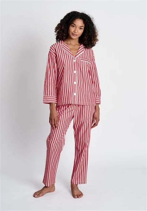 SLEEPY JONES | Marina Pajama Set in Red Breton Stripe – Sleepy Jones ...