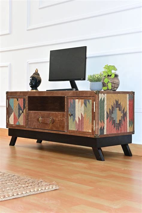 MAEVE TV UNIT - KILIM AND LEATHER – Art Avenue