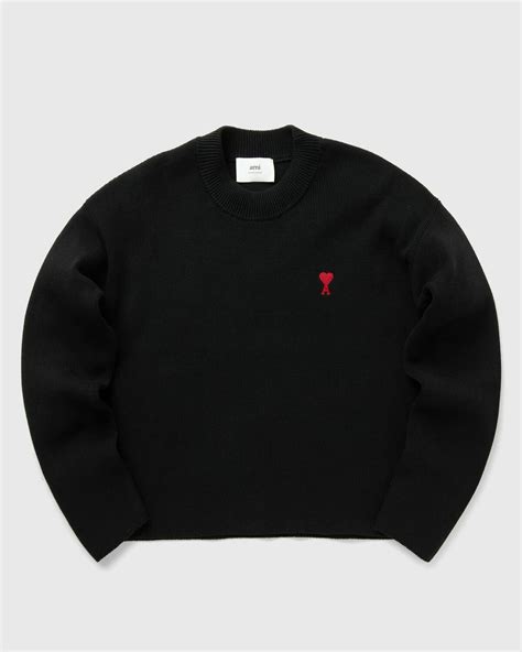Ami Paris Red Adc Crewneck Sweater Black Pullovers AMI