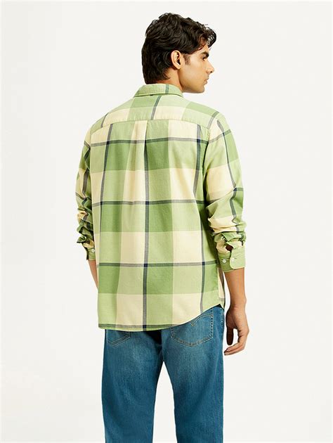 Men's Checkered Light Green Slim Fit Shirt – Levis India Store