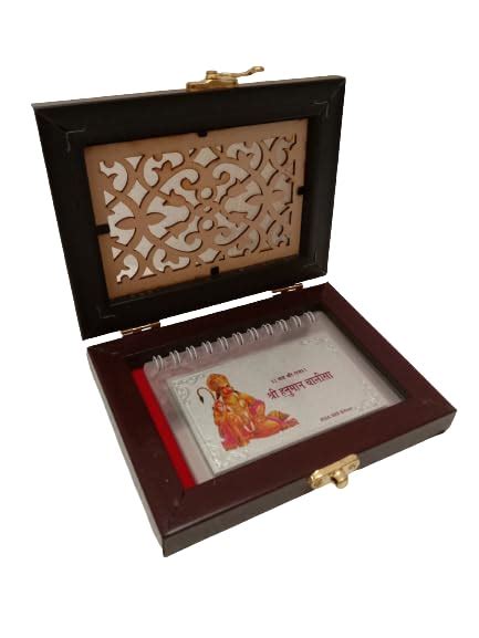 Buy Brass Blessing Hindu Religion Holy Book Hanuman CHALISA in Gold ...