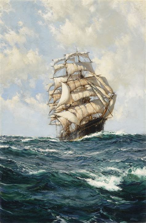 Montague Dawson - Nearing port: The great tea clipper - Early 20th century | Sailboat painting ...