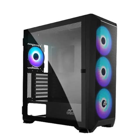 Buy ANT ESPORTS 711 Air Mesh ARGB EATX Mid Tower Cabinet Black ...