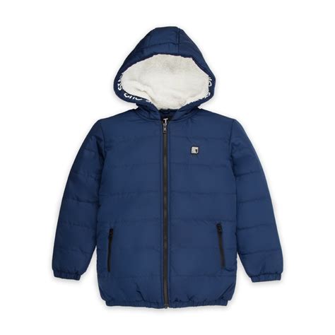 Buy Navy Solid Quilted Jacket for Boys | Status Quo