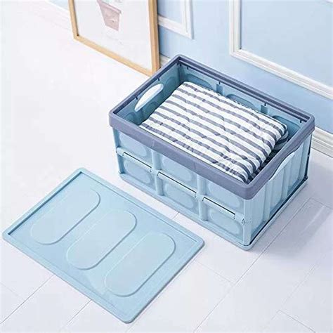 POXEFLIP Collapsible Storage Bins Plastic with Lids, Foldable Storage ...