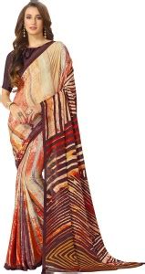 Buy Swaron Printed Bollywood Crepe Brown Sarees Online @ Best Price In ...