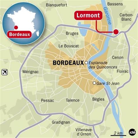 Bordeaux suburb map - Map of Bordeaux suburb (Nouvelle-Aquitaine - France)
