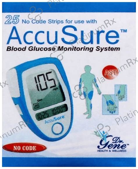 Dr. Gene Accusure Blood Glucose Test Strip (Only Strip) 25 Test: View ...