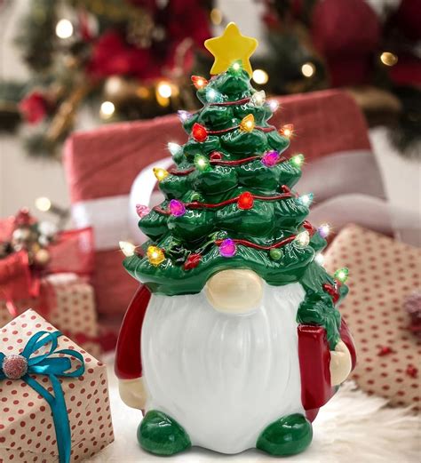Amazon.com: Gnomes Ceramic Christmas Tree, Christmas Tree Gnome ...