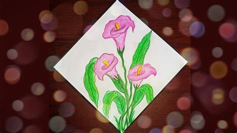 Simple Composition with Water Spinach Flower || Kolmi Flower Sketch ...