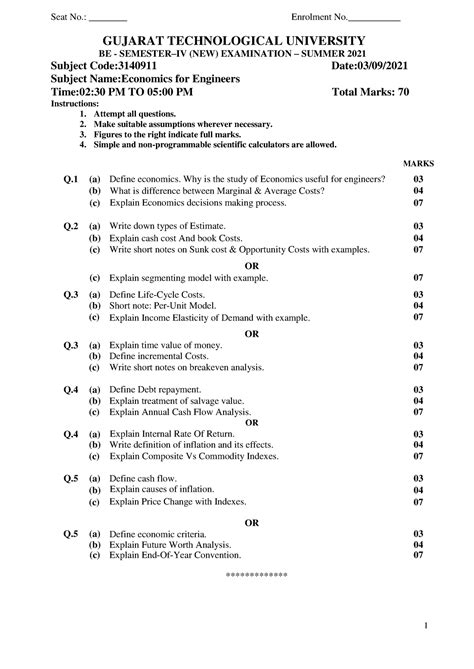 3140911 BE Summer 2021 - eco - 1 Seat No.: ________ Enrolment No ...