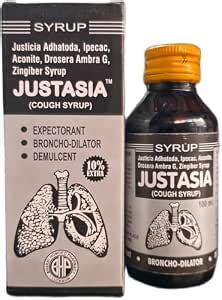 Buy BHP JUSTASIA™ Cough Syrup, Expectorant, Broncho-Dilator, Demulcent ...